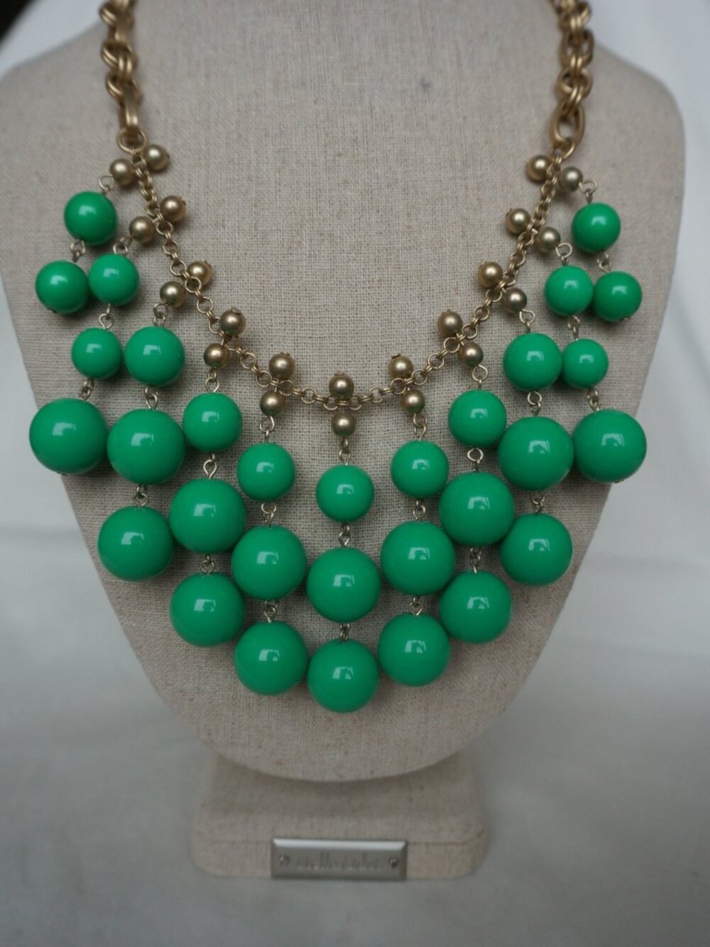 Vintage Stella & Dot Green Jolie Statement Necklace
